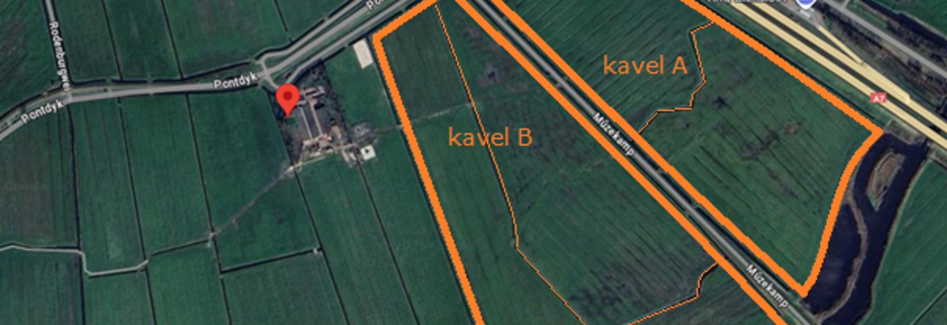 Luchtfoto Met Oranje Lijn 2 Kavels